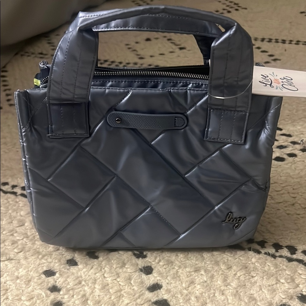 Lug Classic Quilted Tote in a Silvery Gray NWT
